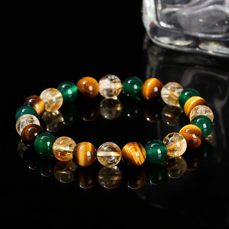 Buddha Stones Natural Tiger Eye Green Agate Citrine Mix And Match Beads Protection Bracelet - image 15