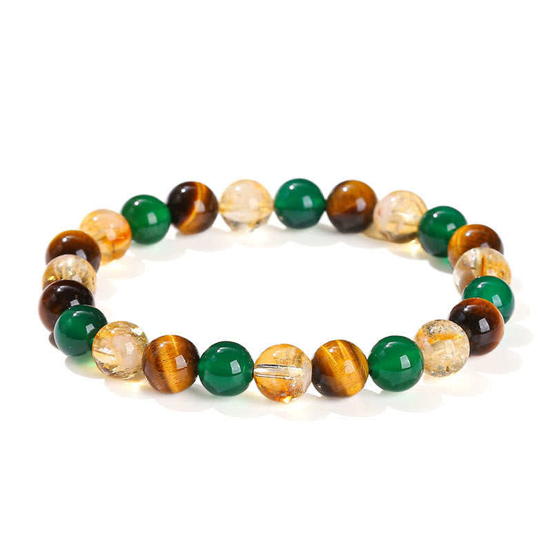 Buddha Stones Natural Tiger Eye Green Agate Citrine Mix And Match Beads Protection Bracelet - image 16