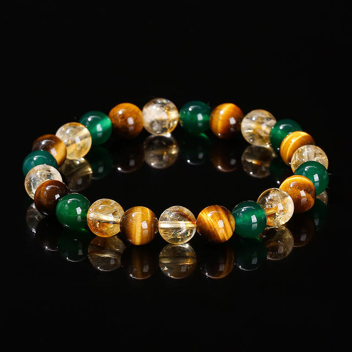 Buddha Stones Natural Tiger Eye Green Agate Citrine Mix And Match Beads Protection Bracelet - image 8