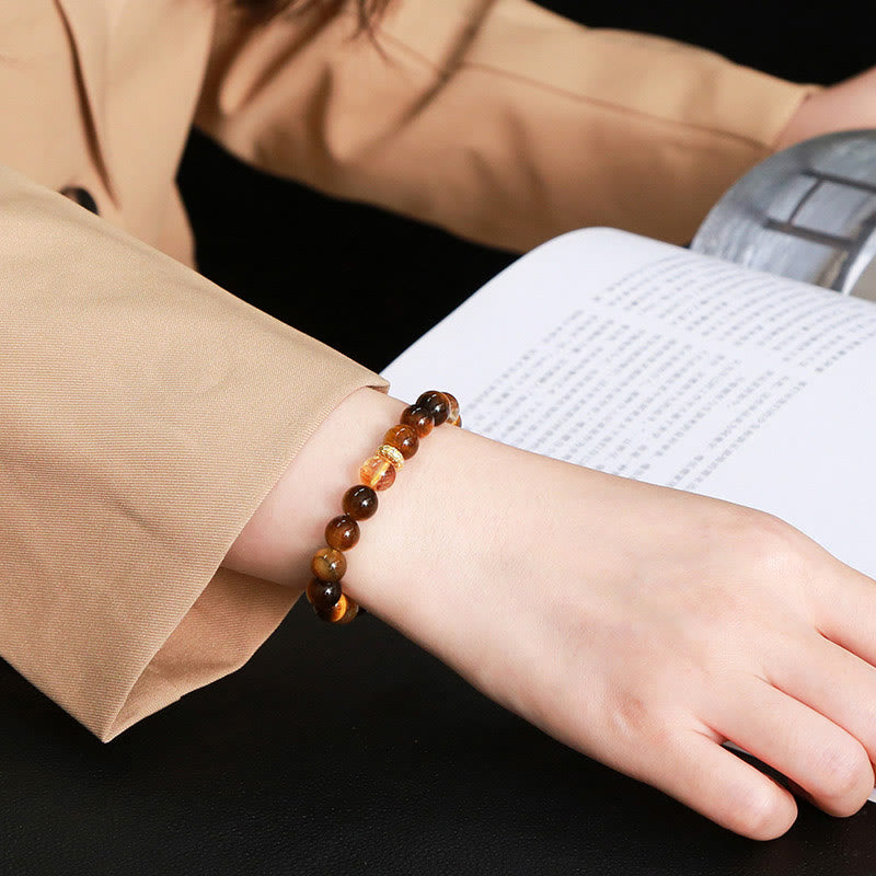 Buddha Stones Natural Tiger Eye Citrine Beads Strength Bracelet - image 4