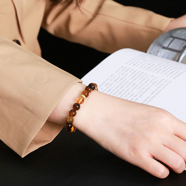 Buddha Stones Natural Tiger Eye Citrine Beads Strength Bracelet - image 4