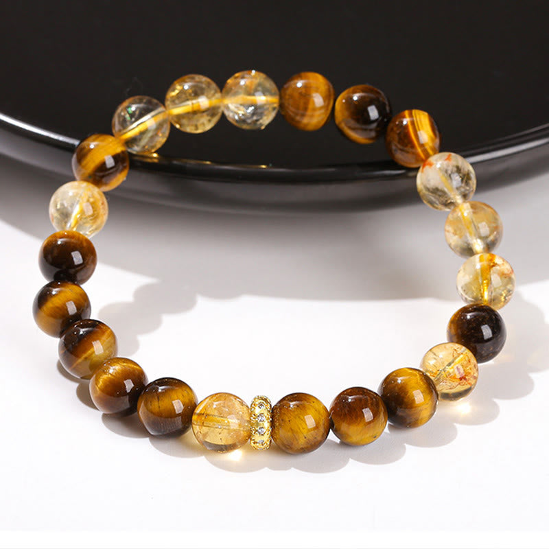 Buddha Stones Natural Tiger Eye Citrine Beads Strength Bracelet - image 3