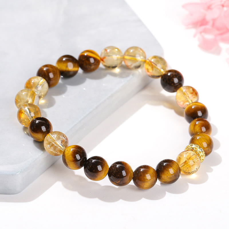 Buddha Stones Natural Tiger Eye Citrine Beads Strength Bracelet - image 9