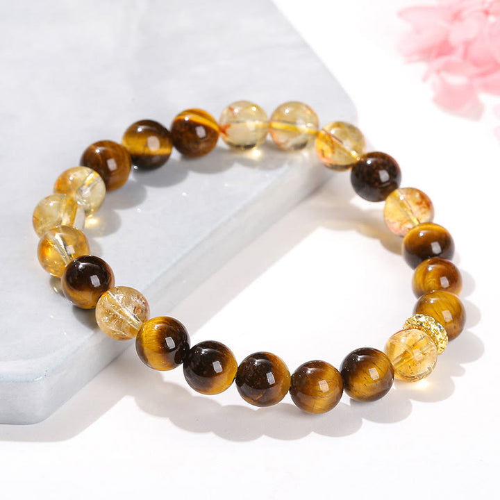 Buddha Stones Natural Tiger Eye Citrine Beads Strength Bracelet - image 9