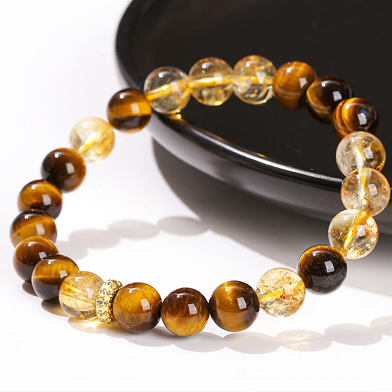 Buddha Stones Natural Tiger Eye Citrine Beads Strength Bracelet - image 11