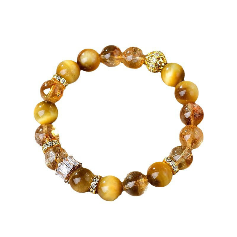 Buddha Stones Natural Tiger Eye Citrine Beads Strength Courage Bracelet - image 4