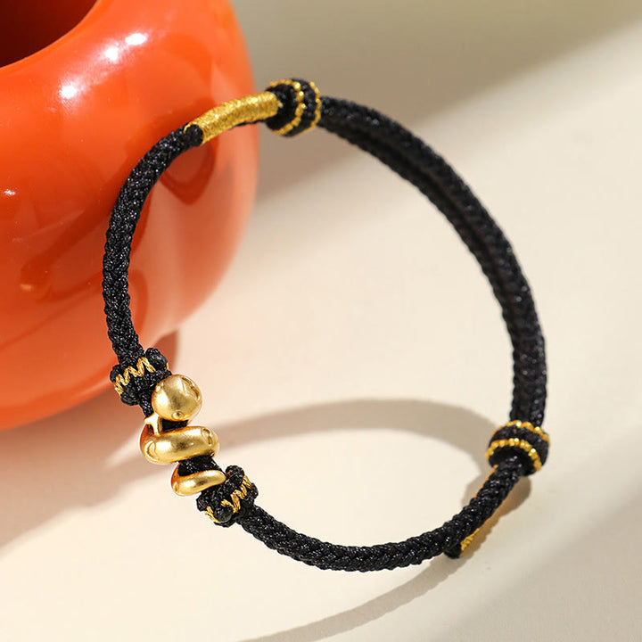 Buddha Stones Handmade 999 Sterling Silver Golden Year Of Snake Red String Protection Braided Bracelet - image 16