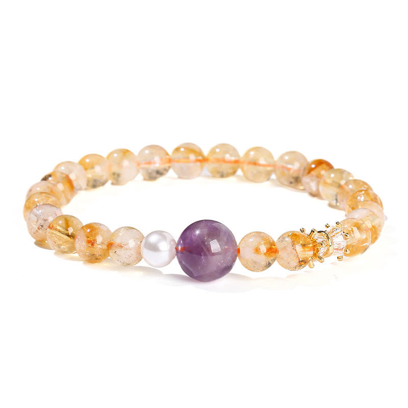 Buddha Stones Natural Citrine Amethyst Prosperity Bracelet - image 8
