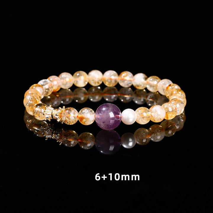 Buddha Stones Natural Citrine Amethyst Prosperity Bracelet - image 9