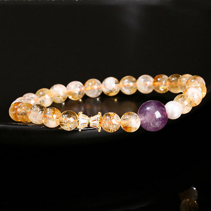 Buddha Stones Natural Citrine Amethyst Prosperity Bracelet - image 2