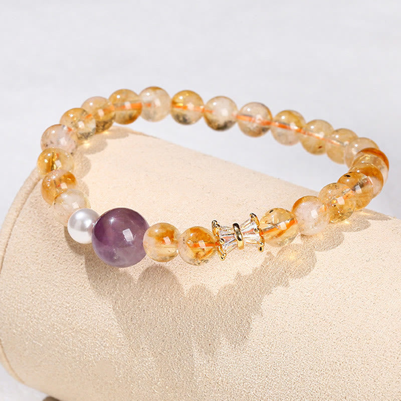 Buddha Stones Natural Citrine Amethyst Prosperity Bracelet - image 10