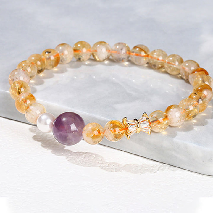 Buddha Stones Natural Citrine Amethyst Prosperity Bracelet - image 11