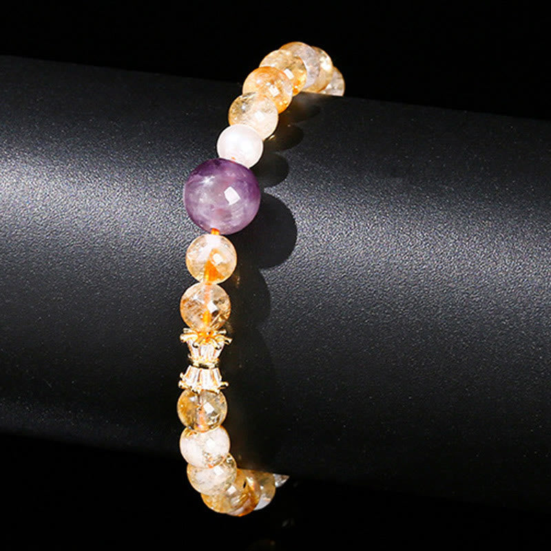 Buddha Stones Natural Citrine Amethyst Prosperity Bracelet - image 3
