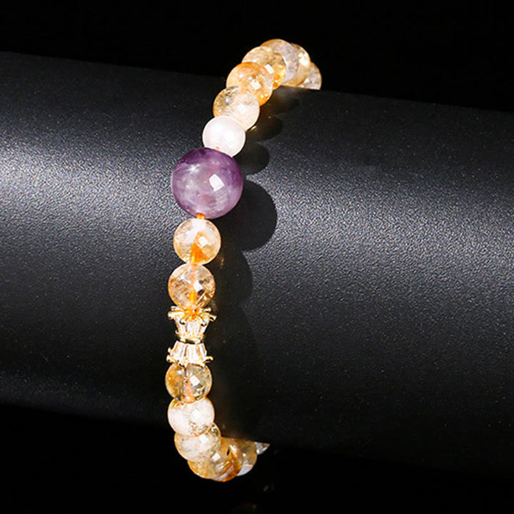 Buddha Stones Natural Citrine Amethyst Prosperity Bracelet - image 3