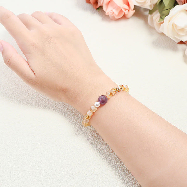 Buddha Stones Natural Citrine Amethyst Prosperity Bracelet - image 4