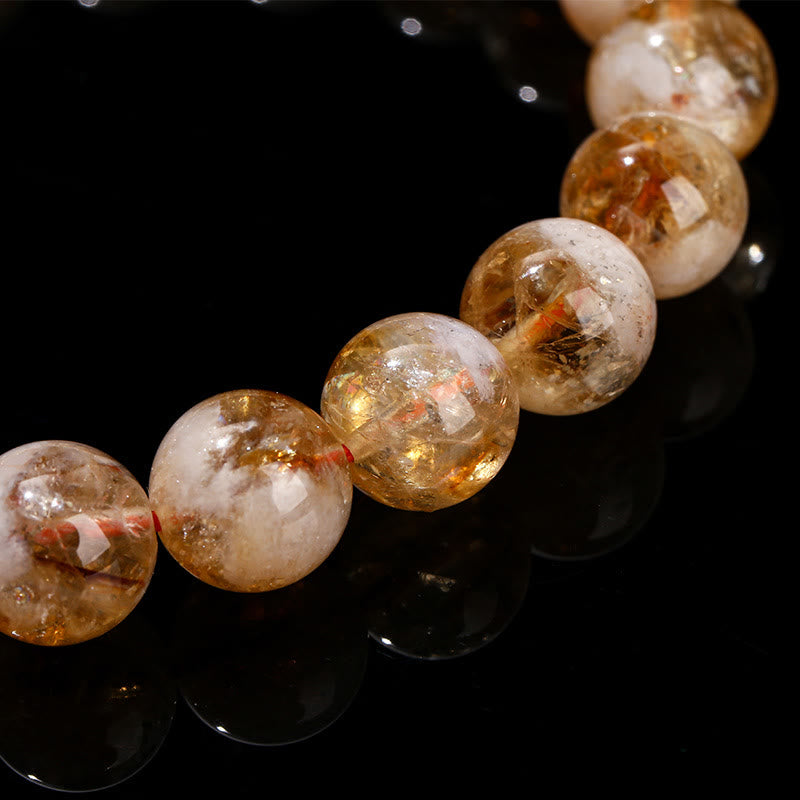 Buddha Stones Natural Citrine Snowflake Crystal Prosperity Bracelet - image 10