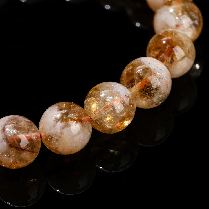 Buddha Stones Natural Citrine Snowflake Crystal Prosperity Bracelet - image 10