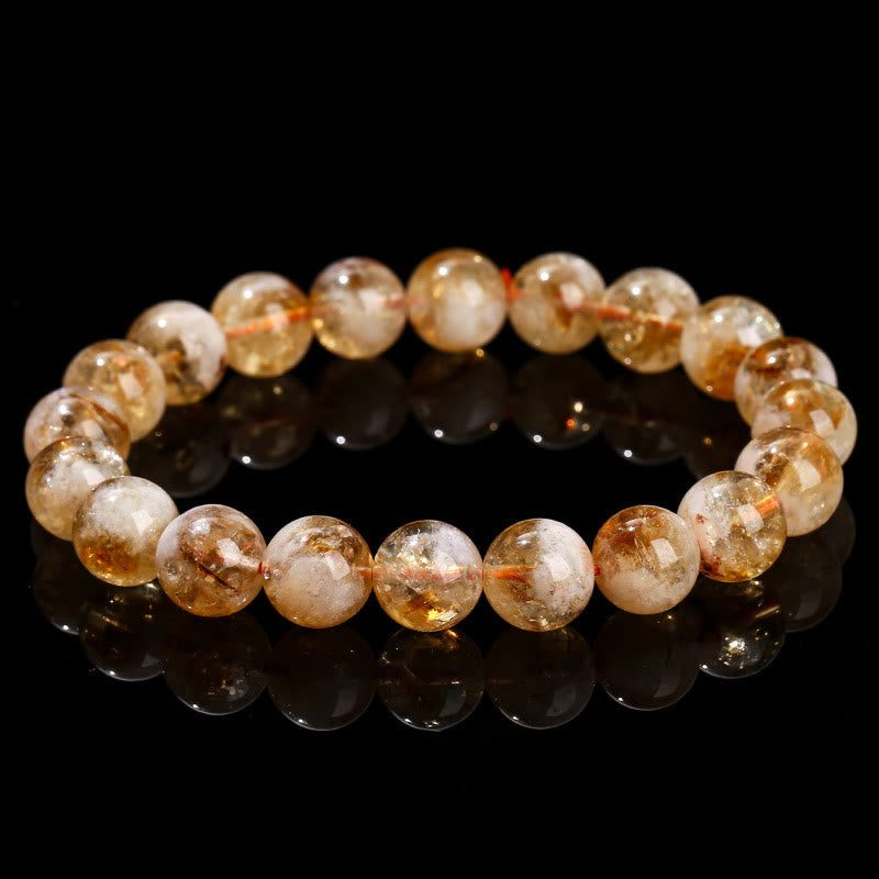 Buddha Stones Natural Citrine Snowflake Crystal Prosperity Bracelet - image 13