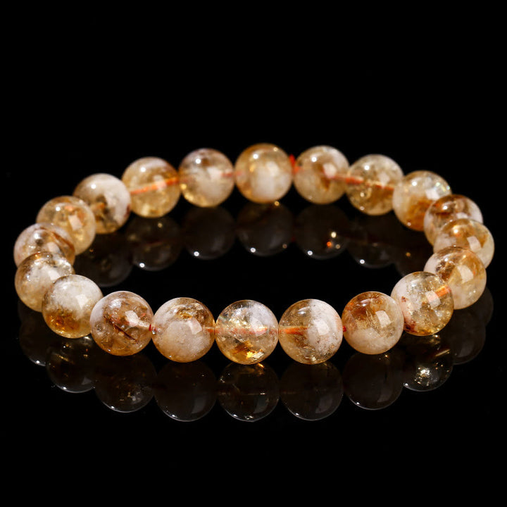 Buddha Stones Natural Citrine Snowflake Crystal Prosperity Bracelet - image 13