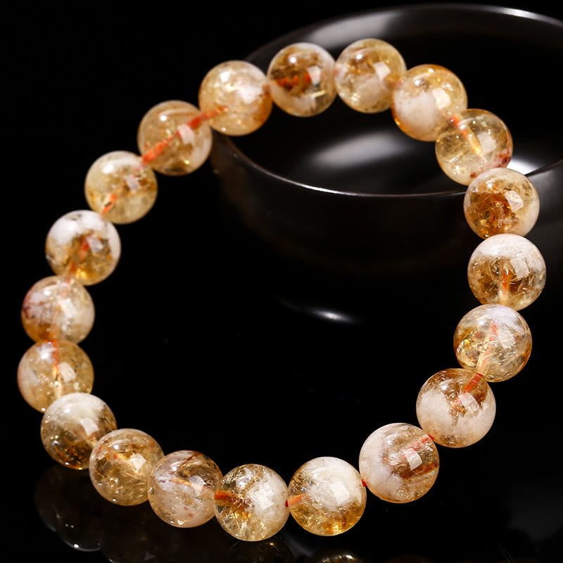 Buddha Stones Natural Citrine Snowflake Crystal Prosperity Bracelet - image 15