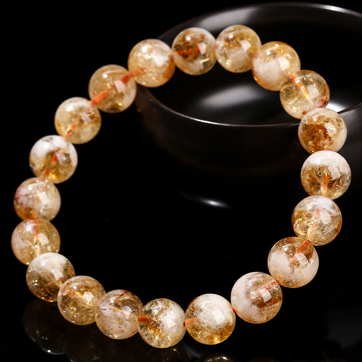 Buddha Stones Natural Citrine Snowflake Crystal Prosperity Bracelet - image 15