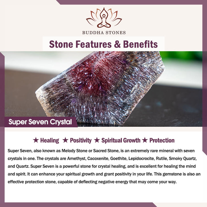 Buddha Stones Natural Super Seven Crystal Protection Key Chain Phone Hanging Decoration - image 7