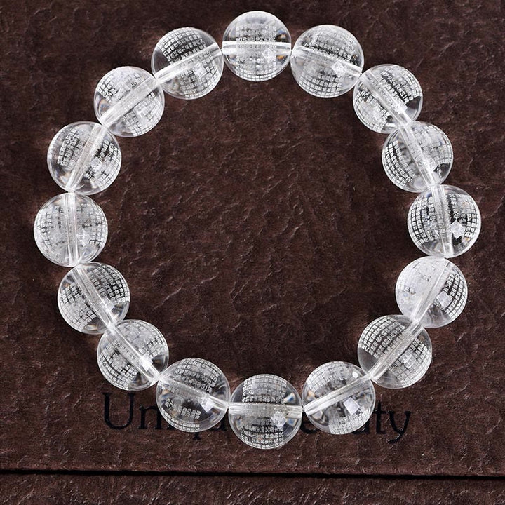 Buddha Stones Heart Sutra Natural White Crystal Protection Bracelet - image 2