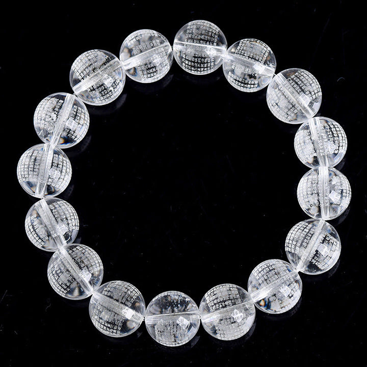 Buddha Stones Heart Sutra Natural White Crystal Protection Bracelet - image 3