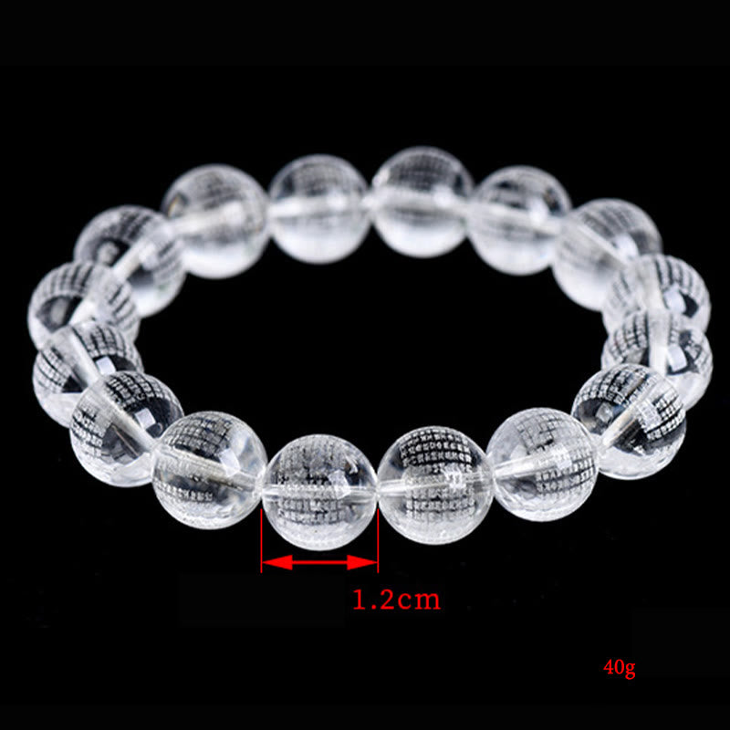 Buddha Stones Heart Sutra Natural White Crystal Protection Bracelet - image 1