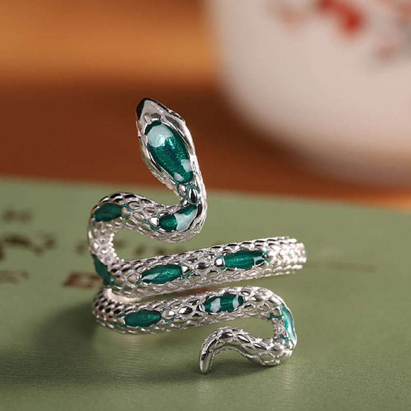 Buddha Stones 925 Sterling Silver Year Of The Snake Adjustable Blessing Ring - image 7