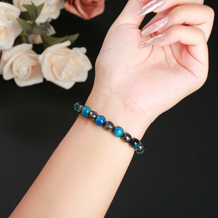 Buddha Stones 2Pcs Hematite Tiger Eye Blue Tiger Eye Powerful Bracelet Set - image 21