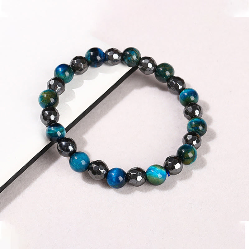 Buddha Stones 2Pcs Hematite Tiger Eye Blue Tiger Eye Powerful Bracelet Set - image 19