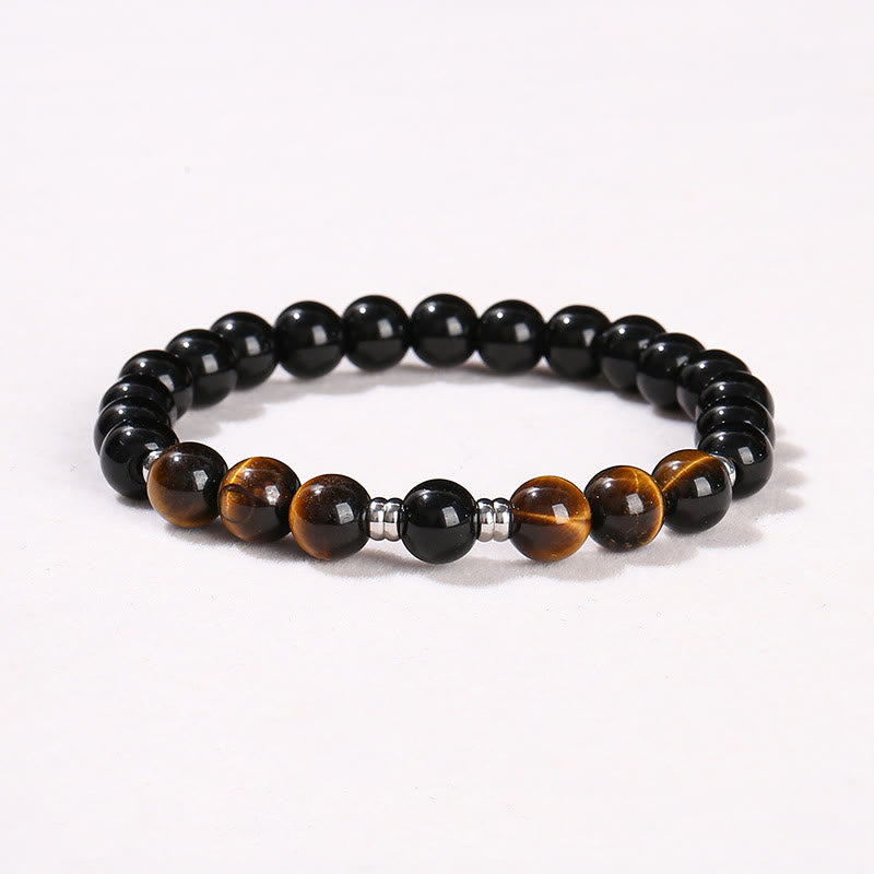 Buddha Stones 2Pcs Hematite Tiger Eye Blue Tiger Eye Powerful Bracelet Set - image 22