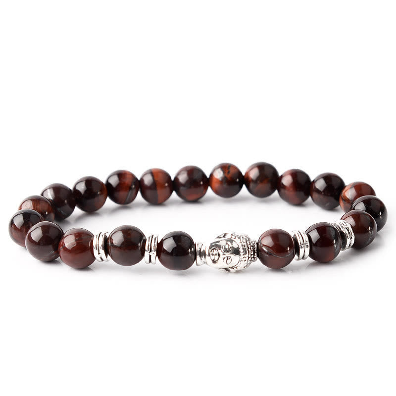 Buddha Stones Blue Green Red Tiger Eye Buddha Head Balance Bracelet - image 40