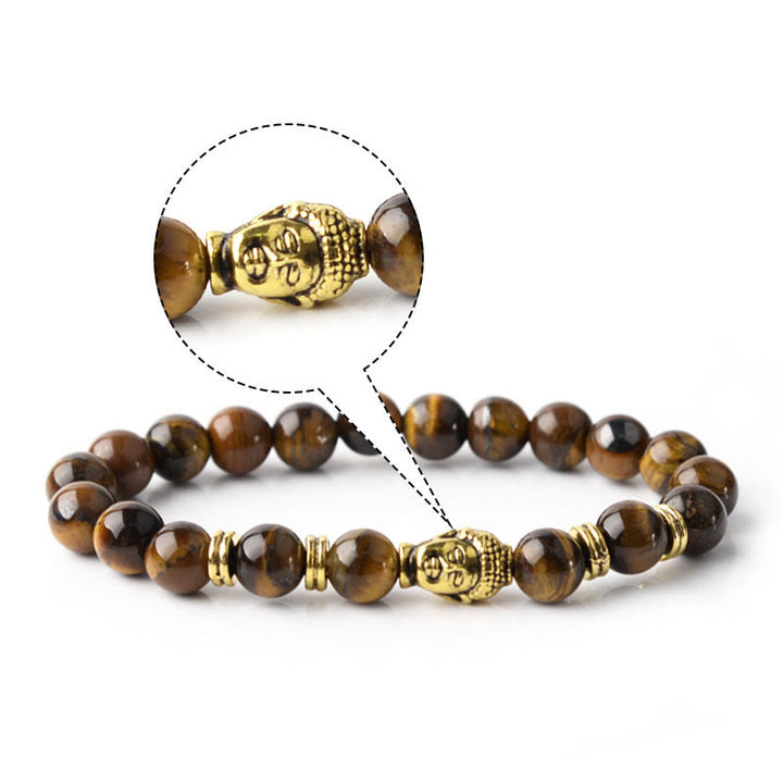 Buddha Stones Blue Green Red Tiger Eye Buddha Head Balance Bracelet - image 54