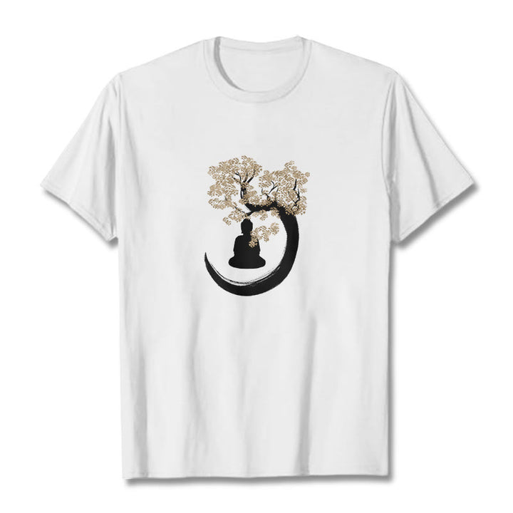 Buddha Stones Buddha Sitting Under The Tree Cotton Tee T-shirt - White - 2XL - image 11