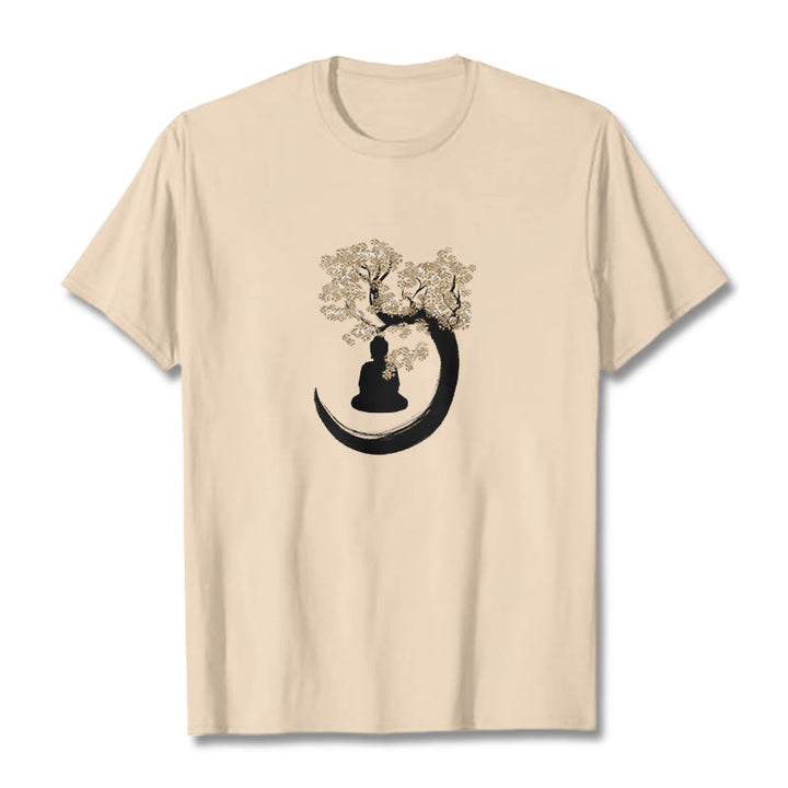 Buddha Stones Buddha Sitting Under The Tree Cotton Tee T-shirt - Bisque - 2XL - image 3