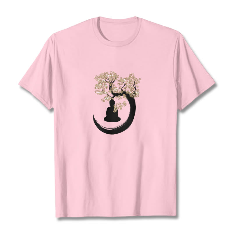 Buddha Stones Buddha Sitting Under The Tree Cotton Tee T-shirt - LightPink - 2XL - image 18