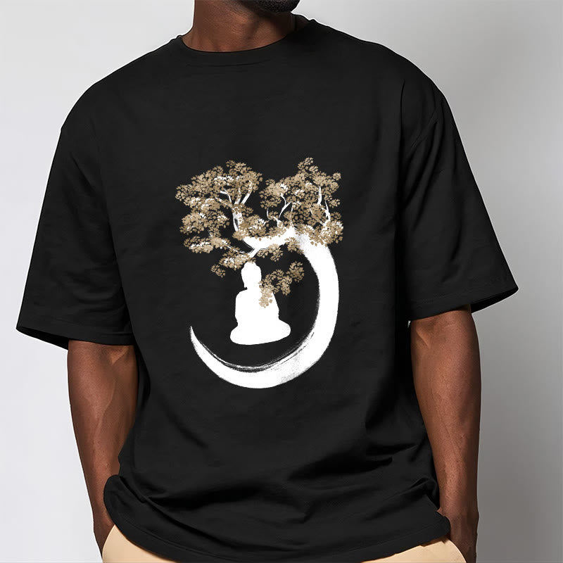 Buddha Stones Buddha Sitting Under The Tree Cotton Tee T-shirt - image 9
