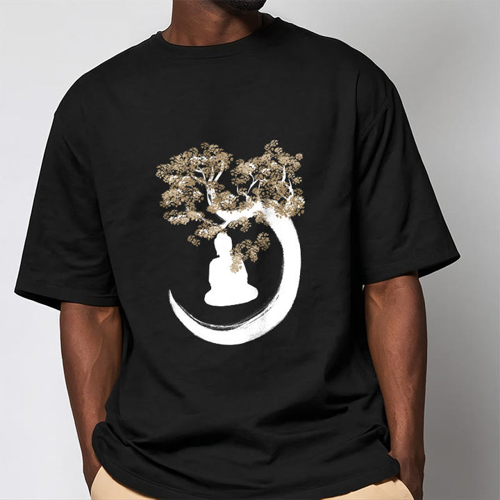 Buddha Stones Buddha Sitting Under The Tree Cotton Tee T-shirt - image 9