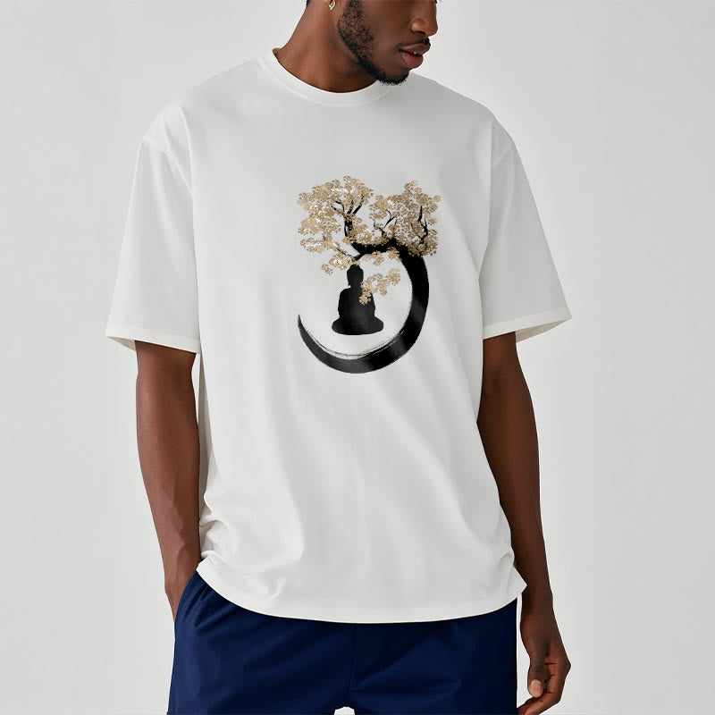 Buddha Stones Buddha Sitting Under The Tree Cotton Tee T-shirt - image 12