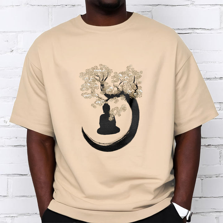 Buddha Stones Buddha Sitting Under The Tree Cotton Tee T-shirt - image 4