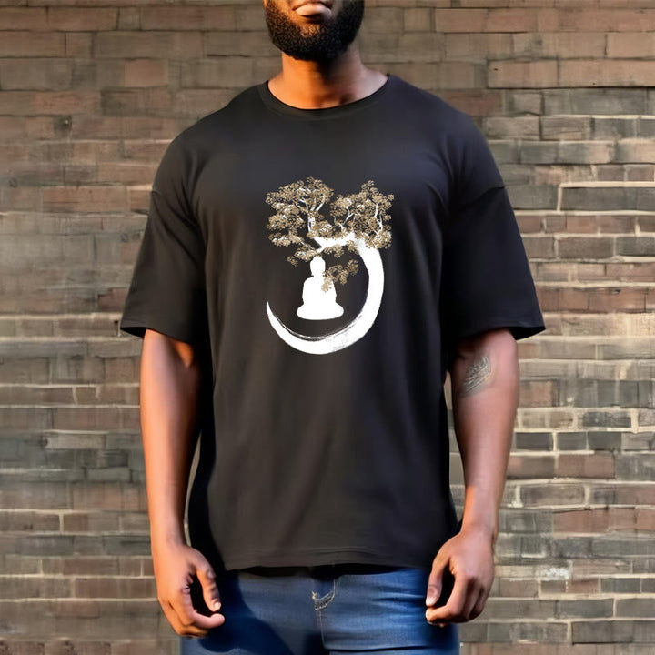 Buddha Stones Buddha Sitting Under The Tree Cotton Tee T-shirt - image 8