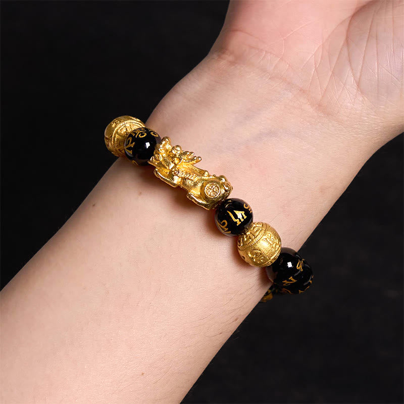 Buddha Stones FengShui PiXiu Obsidian Wealth Bracelet - image 3
