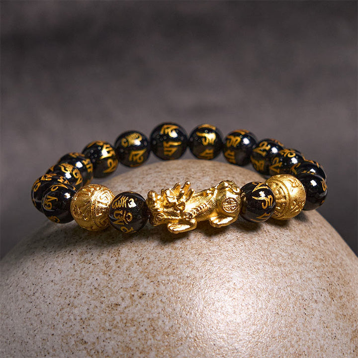 Buddha Stones FengShui PiXiu Obsidian Wealth Bracelet - image 9