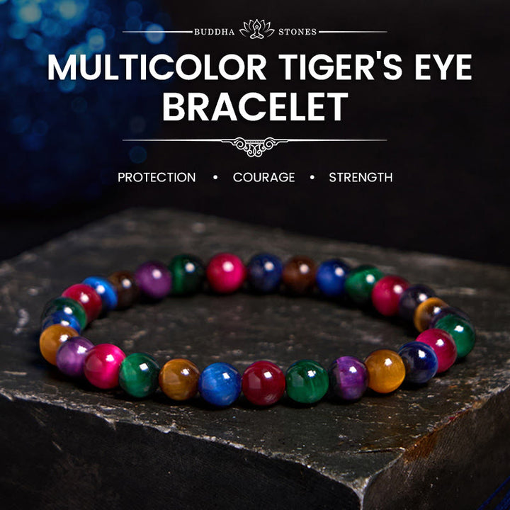 Buddha Stones Tiger Eye Resolve Courage Bracelet - 0.23 in (6 mm) - image 0