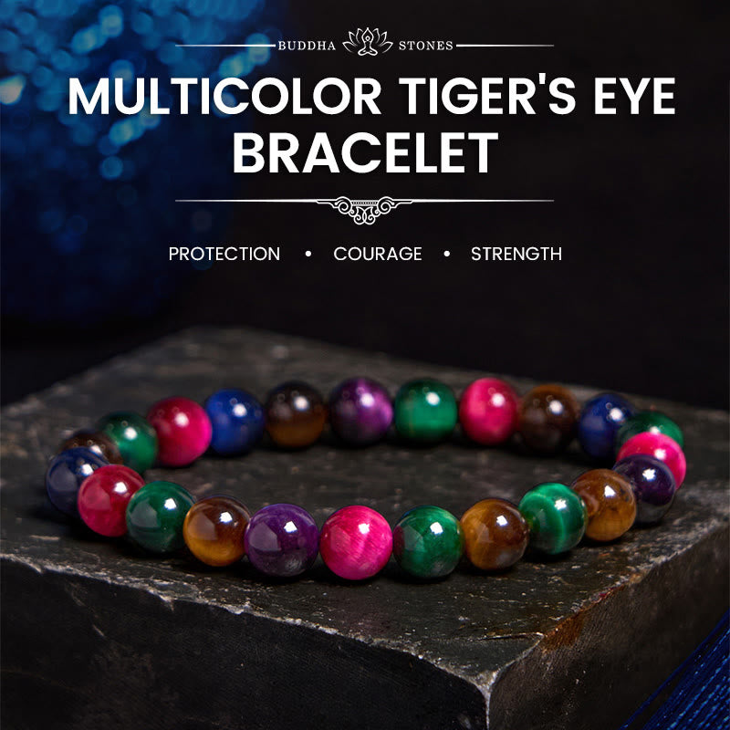Buddha Stones Tiger Eye Resolve Courage Bracelet - 0.31 in (8 mm) - image 9