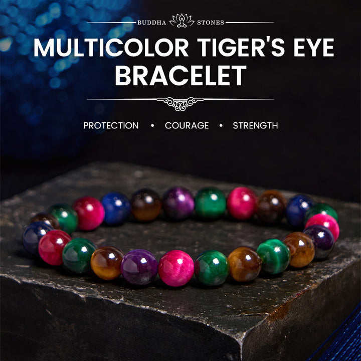 Buddha Stones Tiger Eye Resolve Courage Bracelet - 0.31 in (8 mm) - image 9
