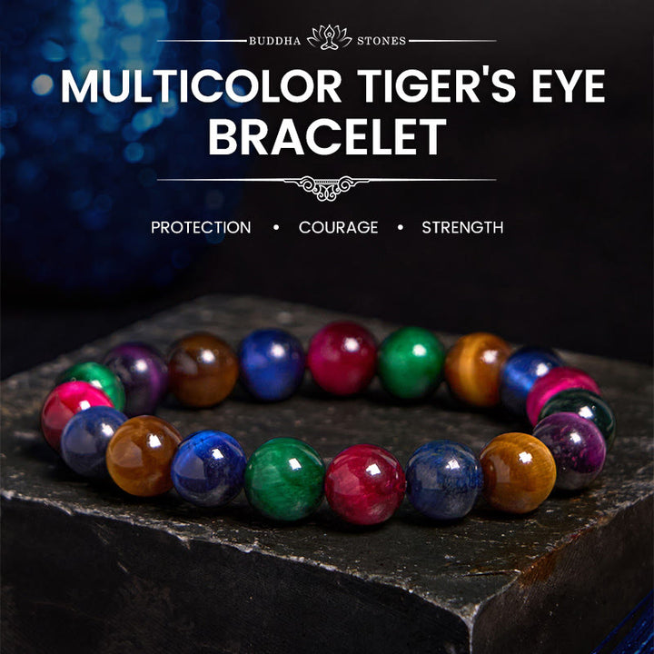 Buddha Stones Tiger Eye Resolve Courage Bracelet - 0.39 in (10 mm) - image 14