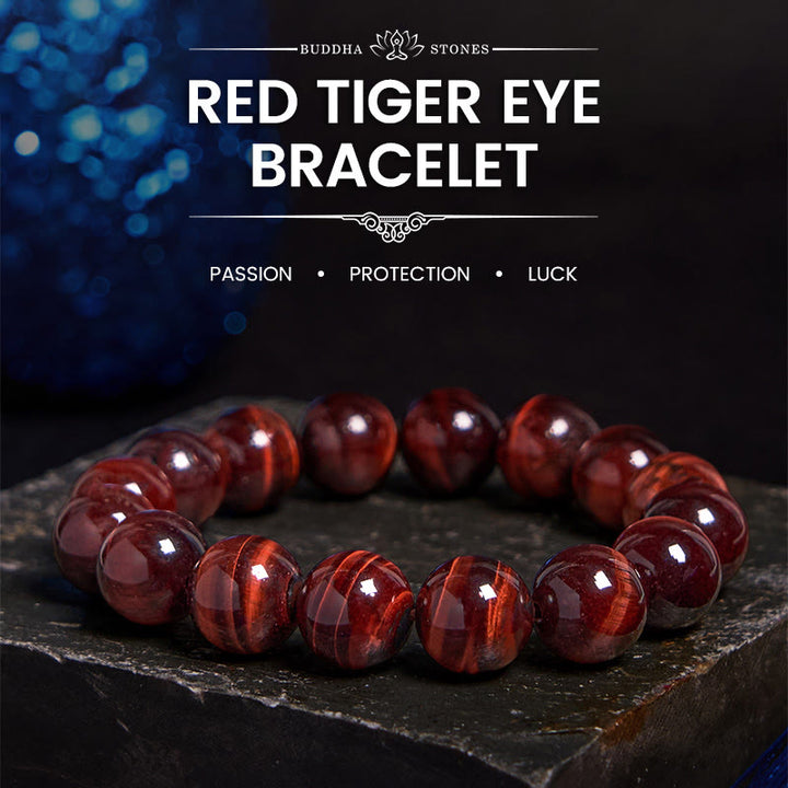 Buddha Stones Natural Tiger Eye Healing Bead Bracelet - 12mm - image 16